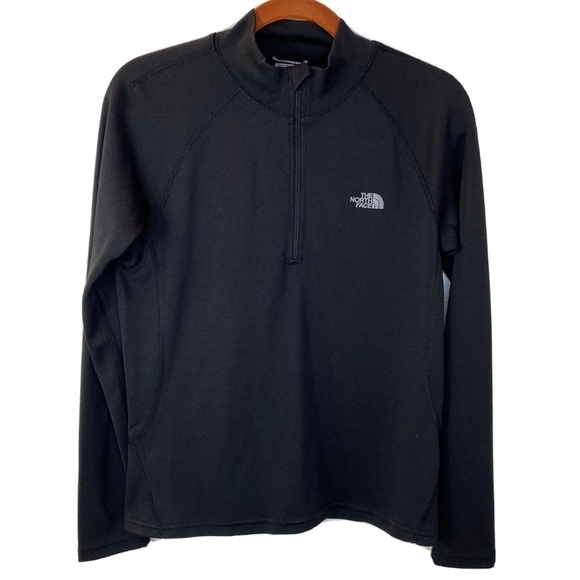 The North Face 1/4 Zip Women’s Pullover Sz M Black Top Long Sleeve Outdoor Tee - Picture 1 of 10